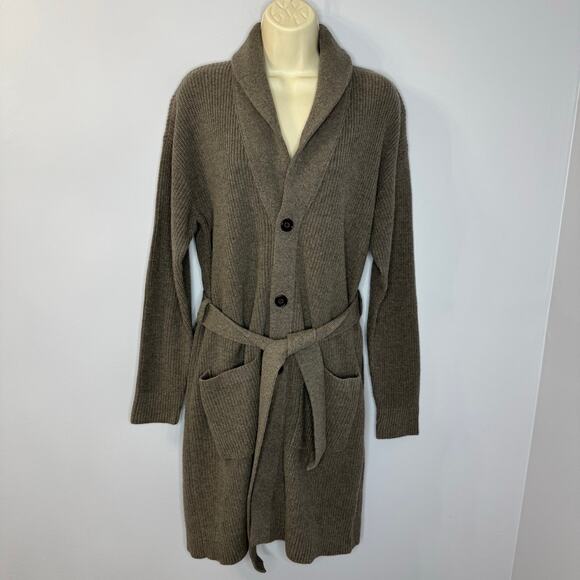 Banana Republic Wool Blend Ribbed Belted Cardigan Sweater Women's M - Picture 1 of 10